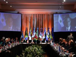 Vista general de una reunión de ministros de Relaciones Exteriores de los países que integran el Grupo de Lima. EFE/J. Roncoroni