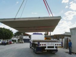 TIEMPO RÉCORD. Los módulos, hechos de concreto antibacterial, se instalarán afuera de los nosocomios. ESPECIAL