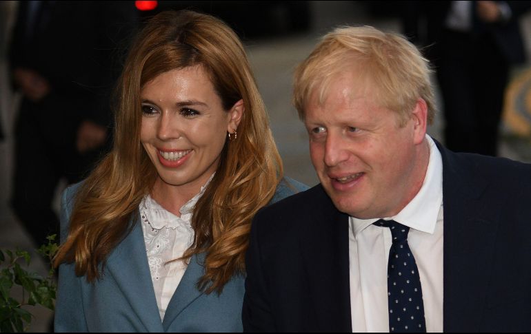 Boris Johnson y Carrie Symonds. La pareja había anunciado el 29 de febrero que esperaban un bebé 