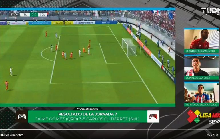 DOS GOLES. Fernando Beltrán superó a Leandro González. Oswaldo Sánchez fue testigo del triunfo tapatío.