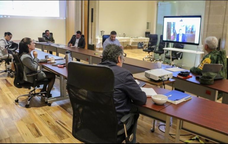 Claudia Sheinbaum sostiene una reunión con el Gabinete de Seguridad capitalino. TWITTER/@Claudiashein