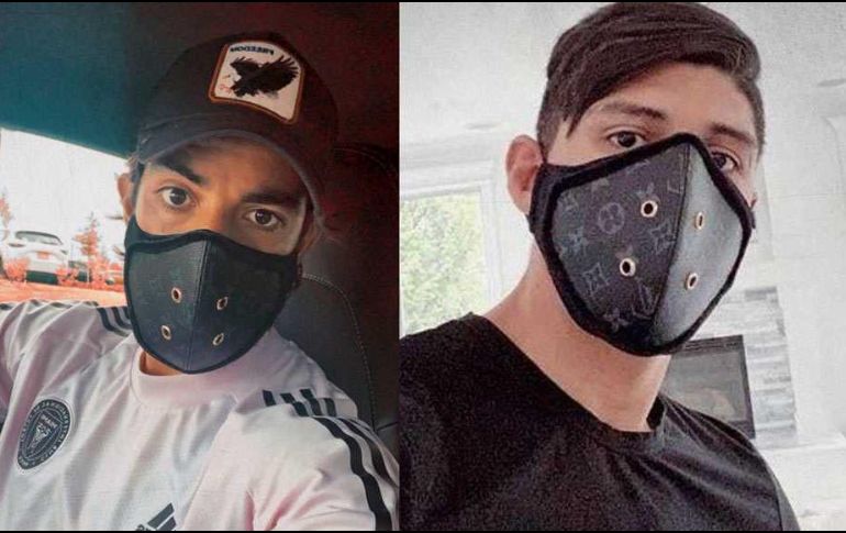 Alan Pulido y Rodolfo Pizarro encendieron las redes sociales con sus costosos cubrebocas de la marca Louis Vuitton. TWITTER