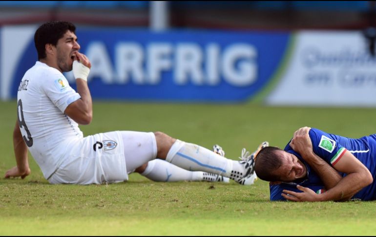 El defensa Giorgio Chiellini, capitán de la Juventus, rechazó sentir rencor por la mordida en el hombro que recibió por parte del uruguayo Luis Suárez en la Copa del Mundo Brasil 2014 , a quien admira por su carácter y lo disculpa por aquella acción. AFP / ARCHIVO