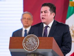 Alberto Ortiz Bolaños, director general Fonacot, en la conferencia del presidente Andrés Manuel López Obrador. SUN/S. Tapia