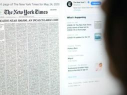 he New York Times le rindió un sencillo pero poderoso homenaje a las víctimas de covid-19 en EE.UU. GETTY IMAGES