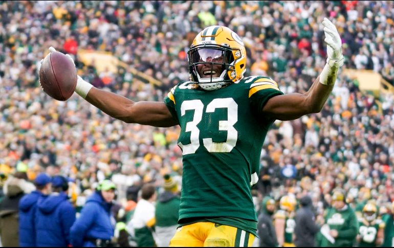 Aaron Jones. El corredor está entrando en el último año de su contrato de novato. AP