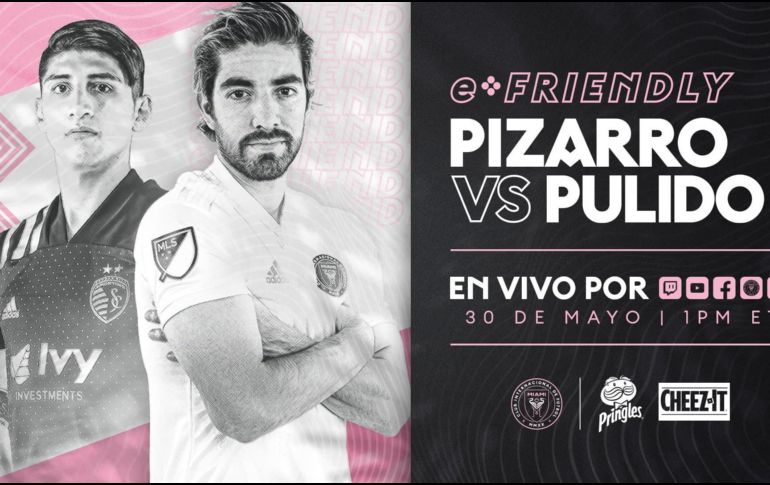 Lo mexicanos Rodolfo Pizarro, mediocampista de Inter Miami, y Alan Pulido, delantero de Sporting Kansas City, jugarán un amistoso virtual el próximo sábado 30 de mayo. TWITTER / @InterMiamiCF