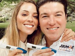 A través de redes sociales, la pareja anunció el embarazo mostrando una prueba positiva. INSTAGRAM/marianardzcantu