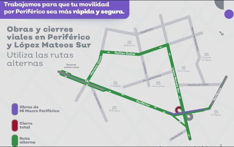 Las rutas 619 Azul (T19-C06), 619 Roja (T19-C07), 619A dos vías (C 78), 184 (C 133) y 625 (T07-C03) modificarán su derrotero de regreso. ESPECIAL