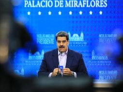 El presidente de Venezuela, Nicolás Maduro, durante una alocución desde el Palacio de Miraflores en Caracas, Venezuela. EFE/Prensa Miraflores