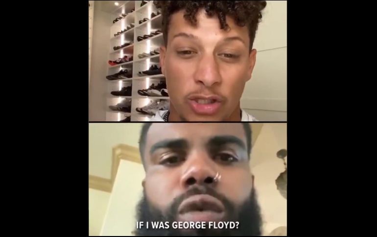 En la grabación exigen a la NFL condenar el ''racismo y la opresión sistémica de las personas afroestadounidenses''. TWITTER / @PatrickMahomes