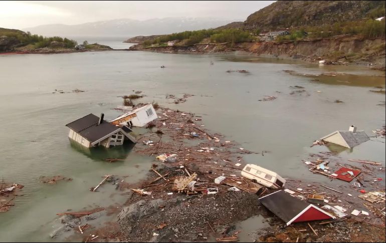 El deslizamiento de tierra afectó un área de entre 650 y 800 metros de ancho. YOUTUBE / RigelMap GeoNord