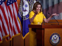 Nancy Pelosi destacó la trayectoria de los miembros del comité, cuya tarea será monitorear y evaluar la implementación de las reformas laborales en México. EFE/S. Thew