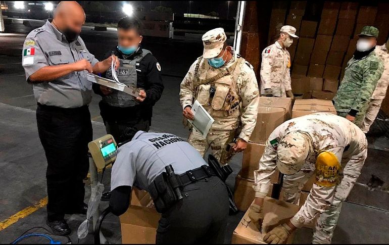 Según las autoridades, el cristal tendría un valor en el mercado de 158 millones de pesos. ESPECIAL/Guardia Nacional