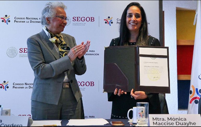 Ayer trascendió la dimisión de Mónica Maccise Duayhe como titular del Conapred, se espera que hoy la propia funcionaria haga su formal renuncia. NOTIMEX/Archivo