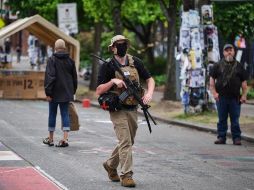 Los manifestantes acordonaron varias manzanas junto a una estación de policía en el barrio de Capitol Hill. EFE/S. Brashear