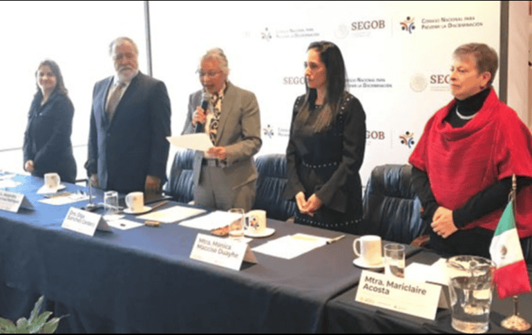 Toma de Protesta de Mónica Maccise Duayhe como presidenta del Conapred, en noviembre de 2019. ESPECIAL/Conapred