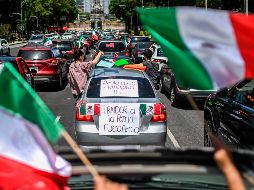Manifestantes avanzaron en caravana en Ciudad de México. AFP/P. Pardo