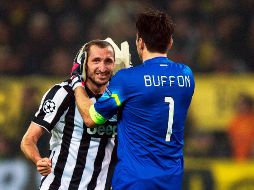 Los veteranos de la Juve celebran un gol. EFE / ARCHIVO