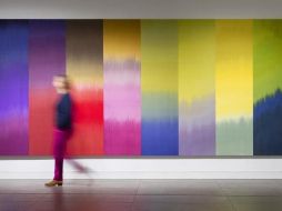 Las obras de Ptolomeo Mann en textiles tejidos exploran combinaciones de colores inusuales. RUTH WARD