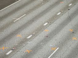Marcas en una calle señalan el sitio del atropellamiento en Seattle. AP/The Seattle Times/B. Hansen