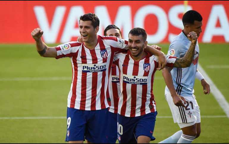 GOLEADOR. Álvaro Morata sumó su decimosexto tanto esta temporada, el duodécimo en LaLiga Santander, lo que le pone en sus mejores números desde los 20 goles que marcó con el Real Madrid en la 2016-17. AFP