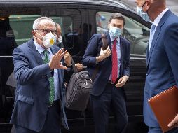 Jesús Seade Kuri, candidato mexicano, arriba a las oficinas de la Organización Mundial de Comercio en Ginebra, Suiza. EFE/M. Trezzini