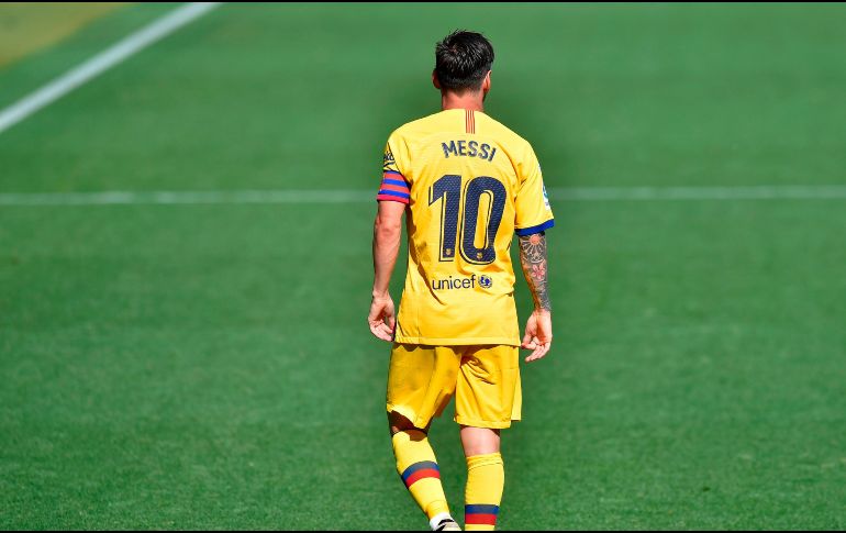 El delantero argentino del Barcelona Lionel Messi añadió un nuevo récord a su impresionante carrera. AFP / A. Gillenea