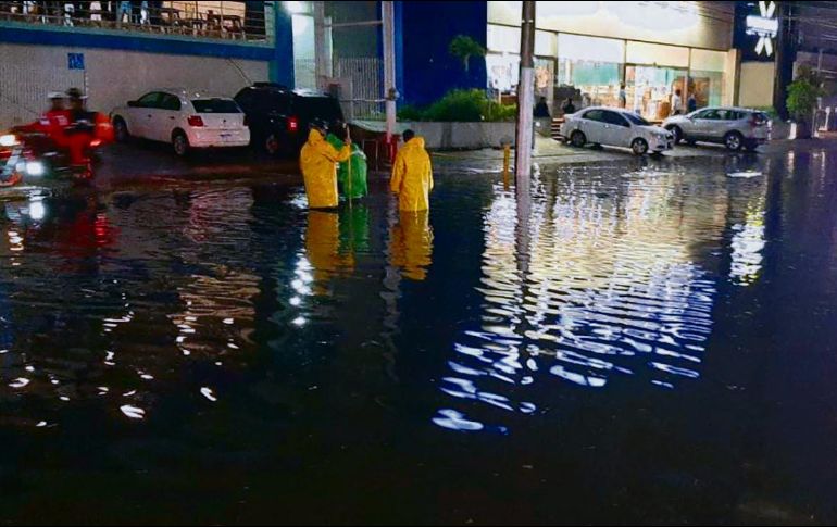 DETENIDA. La lluvia que azotó ayer a la Zona Metropolitana de Guadalajara (ZMG) provocó una inundación que causó la interrupción del Tren Ligero, además de autos varados y calles anegadas en Tlajomulco, Guadalajara y Zapopan, como el cruce de Patria y Beethoven (foto). Protección Civil activó operativos para verificar afectaciones en viviendas por toda la ciudad. También se reportaron árboles caídos en distintos puntos. ESPECIAL