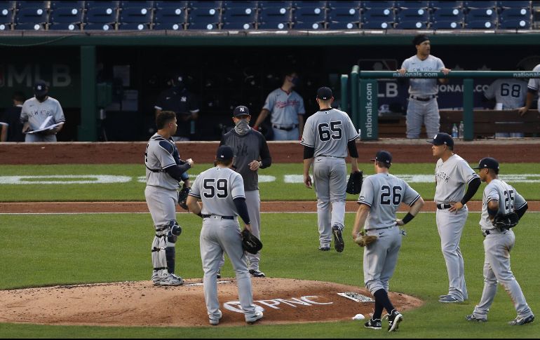 La campaña 2020 de las Grandes Ligas, que debió comenzar en marzo pero fue pospuesta por la pandemia, arrancó el jueves con el calendario regular acortado de 162 a 60 juegos que se disputan a puerta cerrada. AFP / ARCHIVO