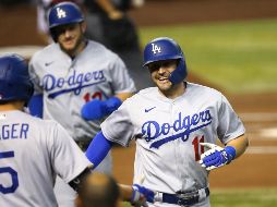 Los Dodgers se adelantaron en el primer inning gracias al jonrón de Pollock (#11) que se fue a los asientos del jardín izquierdo. AP / R. D. Franklin