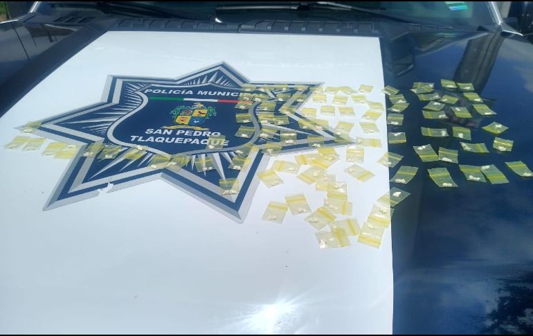 El hecho se notifica al Área de Narcomenudeo de la Fiscalía del Estado de Jalisco. ESPECIAL/Policía de Tlaquepaque