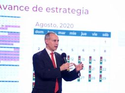 Hugo López-Gatell, subsecretario de Prevención y Promoción de la Salud, durante la conferencia nocturna sobre la actualización de información del COVID-19 en México. SUN/V. Rosas