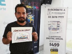 RELATO. El profesor Efraín Sebastián Silva explicó cómo elaborar un relato con texto e imágenes. ESPECIAL