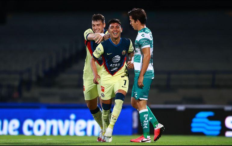 Leonardo Suárez marcó el segundo gol del partido, el número 5 mil en la historia del club América. IMAGO7/E. Sánchez