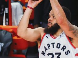 LÍDER. Con 30 puntos y 11 asistencias, Fred VanVleet comandó al buen inicio de los Raptors en Playoffs. AP / K. Cox