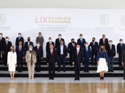 El Presidente Andrés Manuel López Obrador se reunió este miércoles en San Luis Potosí con los 32 mandatarios del país agrupados en la Conago. TWITTER/@CONAGO_oficial