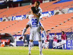 Santiago Giménez en festejo, durante el juego a puerta cerrada de la jornada 6 del torneo Guard1anes 2020. Imago7/S. Laureano