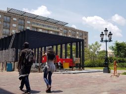 Una de las estaciones del nuevo tramo del Tren Ligero ya se puede observar en el corazón de Guadalajara luego de permanecer por varios meses cubierta con vallas. EL INFORMADOR / C. Lemus
