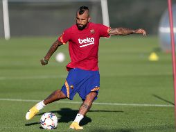 El chileno Arturo Vidal fue uno de los futbolistas que aparecieron en la sesión de este martes, en la que se realizó trabajo individual con un gran componente físico, combinado con ejercicios con balón. EFE