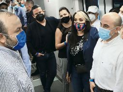 El rector de la UdeG, Ricardo Villanueva, y el alcalde tapatío, Ismael del Toro, destacaron los beneficios que en breve traerá la Línea 3 del Tren Ligero a los habitantes de la metrópoli. ESPECIAL