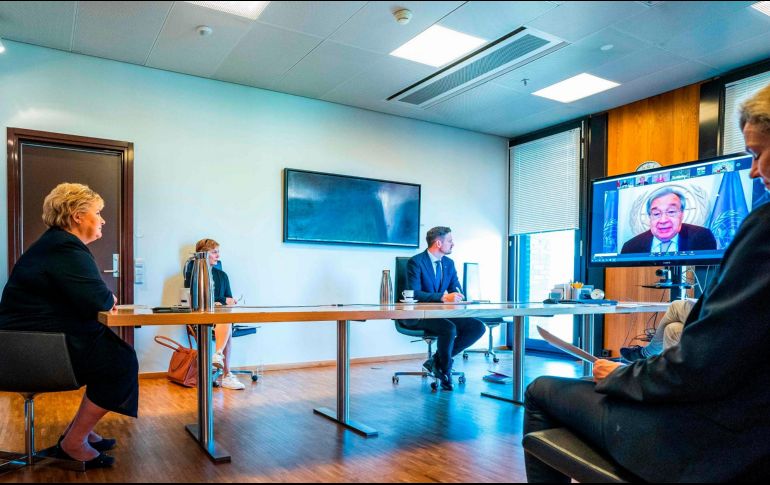 El secretario general de la ONU, Antonio Guterres, participó en la primera reunión de trabajo del Acelerador ACT. AFP/NTB Scanpix