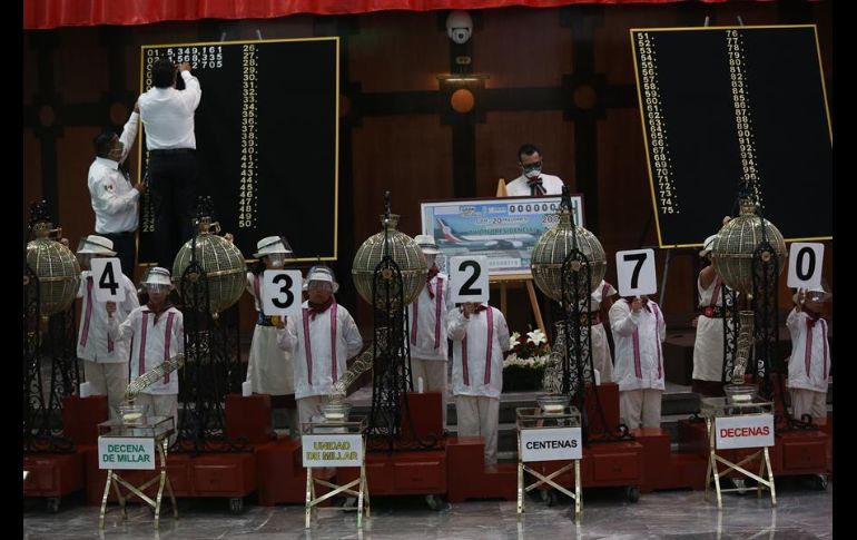 A pesar de las críticas, el sorteo se llevó a cabo en la sede de la Lotería Nacional. EFE/S. Gutiérrez