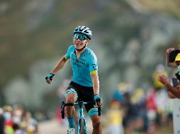 Cuando quedaban poco más de dos kilómetros, 'Supermán' dinamitó el grupo de los aspirantes al podio con un poderoso ataque que le llevó a la victoria de etapa. AP / B. Tessier