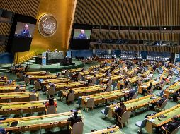 Aspecto de la Asamblea General de la ONU en el marco de su 75 aniversario. AP/Naciones Unidas/E. Debebe