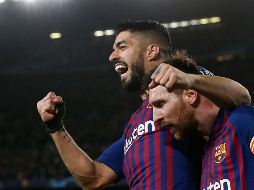 Suárez se marcha del conjunto azulgrana, tras seis temporadas, como tercer máximo goleador de la historia del club. AFP / ARCHIVO