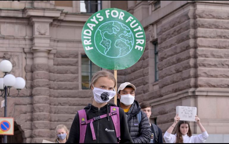 Thunberg se manifestó este viernes frente al Parlamento sueco en Estocolmo como parte del movimiento 