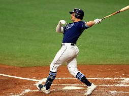 Hunter Renfroe conectó el primer bambinazo con las bases llenas de esta Postemporada. AFP