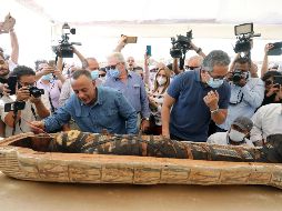 Los ataúdes y momias fueron presentados al público en un evento al que acudieron 43 embajadores y más de 200 periodistas de todo el mundo. EFE / K. Elfiqi