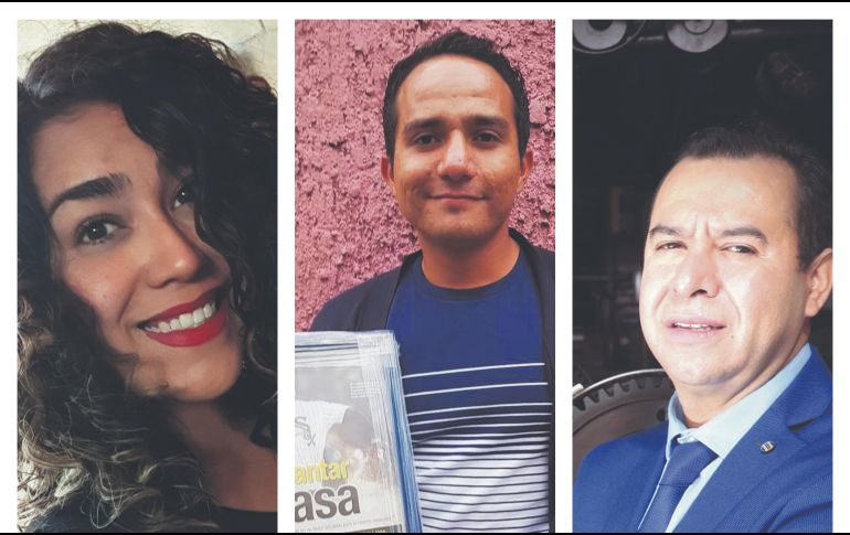 Norma Gutiérrez, Diego Reos y Jorge Velazco, reporteros de EL INFORMADOR. Cortesía • N. Gutiérrez